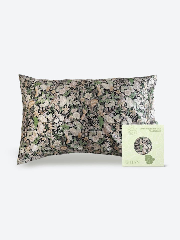Funda de almohada 100% de seda de morera: Flores de pradera y jardín para venta al por mayor de Lian Collection