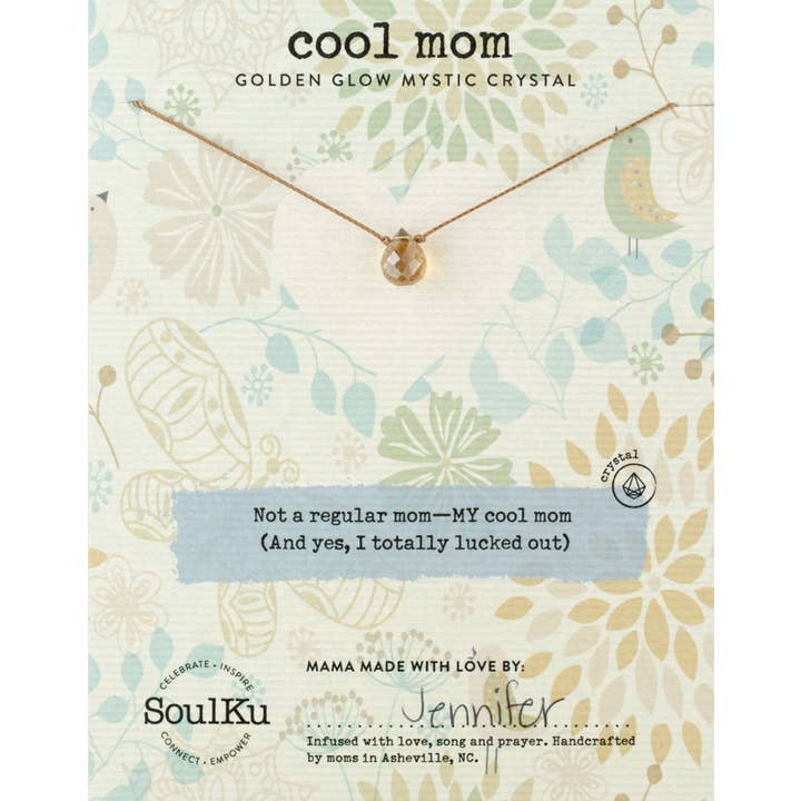 SoulKu - Wholesale Pendant/Charm Necklace - Golden Glow Mystic Crystal Necklace for Cool Mom
