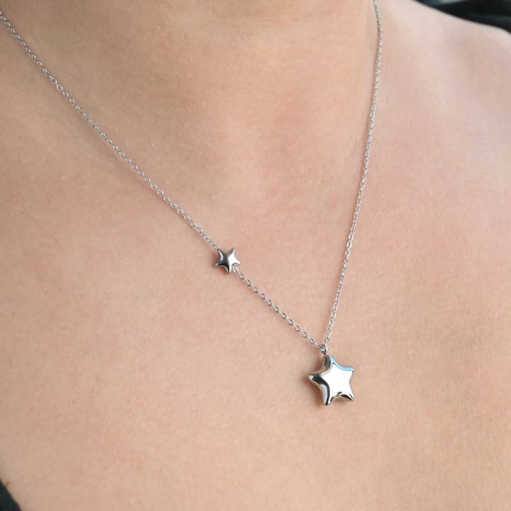 Blueyejewelry - Vendita all'ingrosso Collana con ciondolo/pendaglio - Collana a forma di stella soffiata - Ciondolo a forma di stella gonfia che non si ossida7