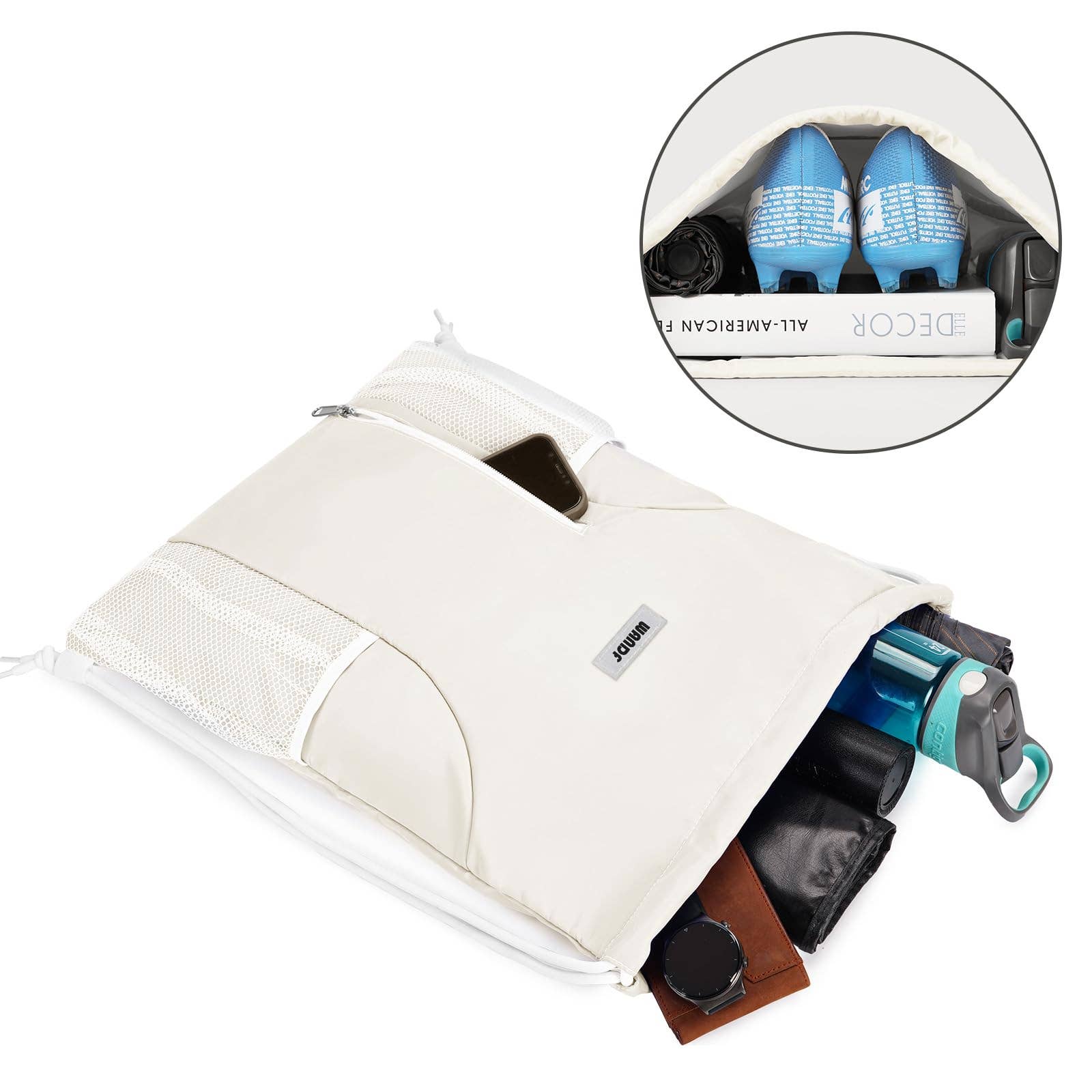 wandf - Vente Sac à cordon de serrage – unisexe - Sac à dos à cordon WF6038 Sports Gym avec poches en maille66