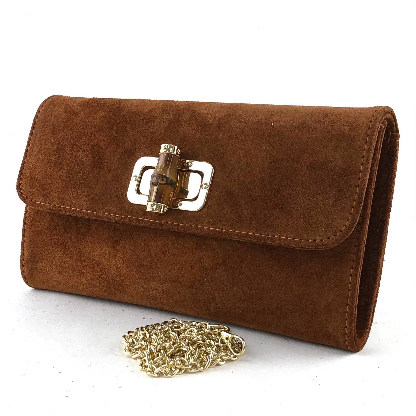 MILANO AMOUR - Wholesale Clutch Bag - Women's - ELEGANCE CLUTCH SUEDE BAMBOO EVENT IDEAL GIFT POCHETTE2