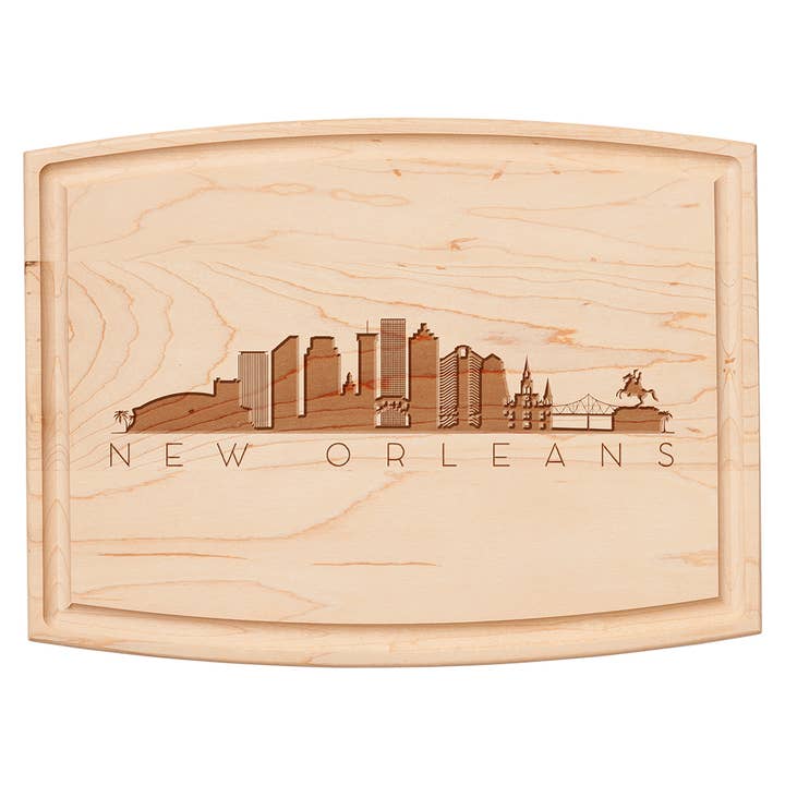 "Skyline New Orleans" Arched Artisan Maple Board | 12 x 9" for wholesale by Sophistiplate