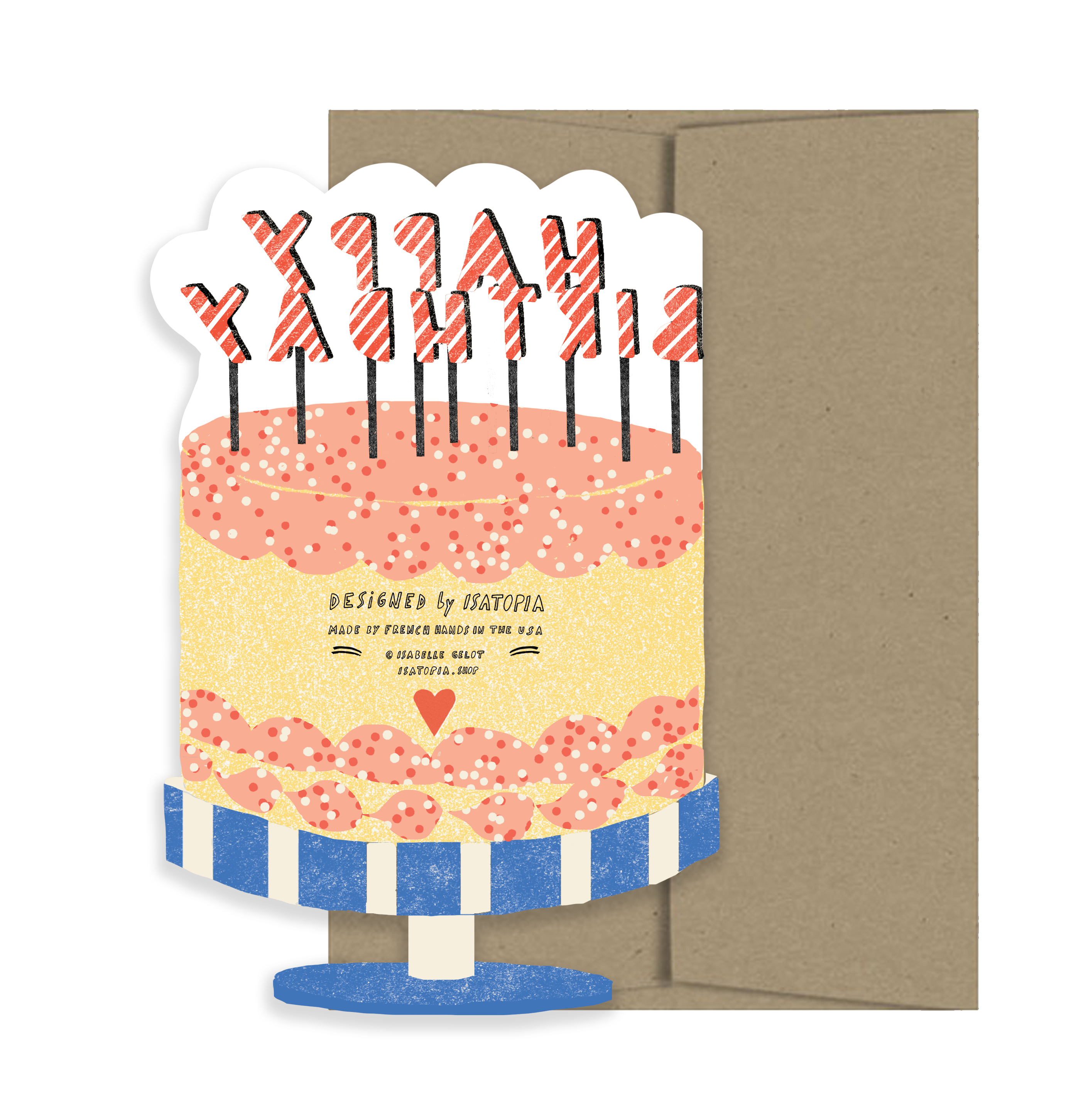 Isatopia - Wholesale Birthday Card - Happy Birthday Cake - Die Cut1
