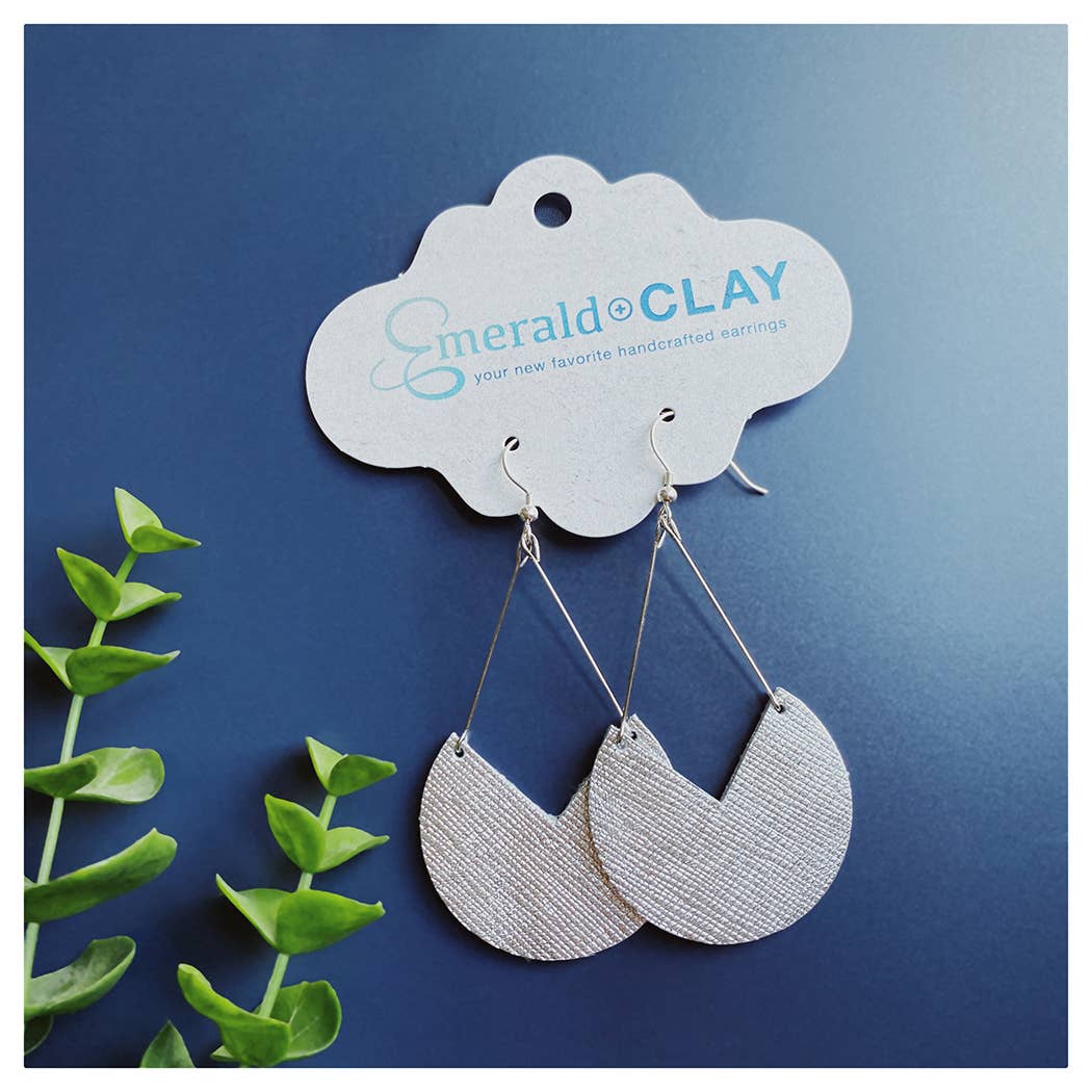 Emerald and Clay - Wholesale Dangle Earrings - Leather - Geo Pendant1