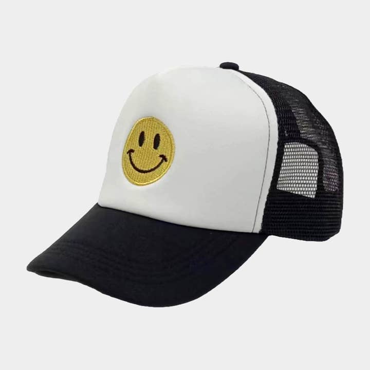 Smile Accented Mesh Back Baseball Cap for wholesale by Sensibling Corp.