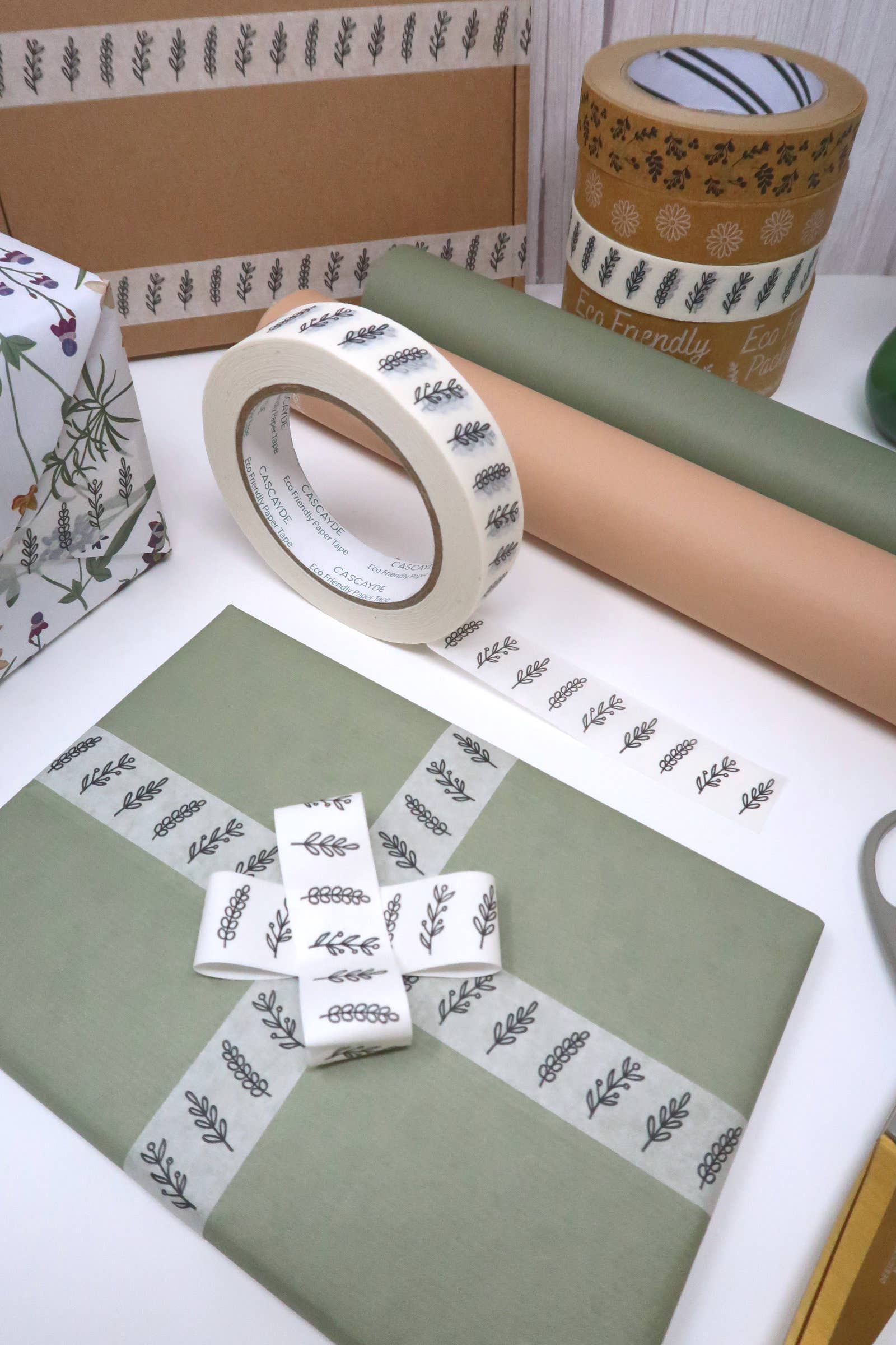 Cascayde – wholesale Tape – Wildflower Paper Tape 24mm - Eco Friendly Packaging Tape1
