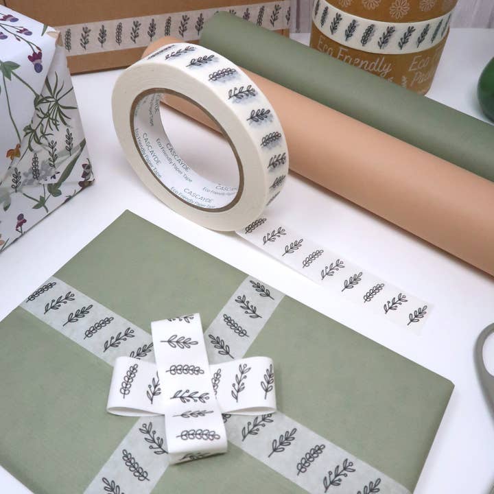 Cascayde – wholesale Tape – Wildflower Paper Tape 24mm - Eco Friendly Packaging Tape1