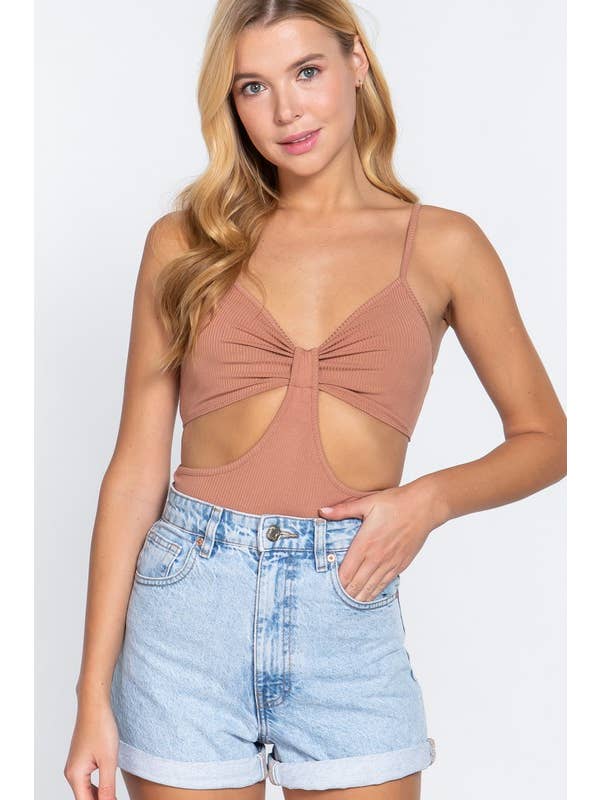 MintChoco – wholesale Bodysuit – Women’s – BOW DETAIL SIDE CUT OUT CAMI BODYSUIT
