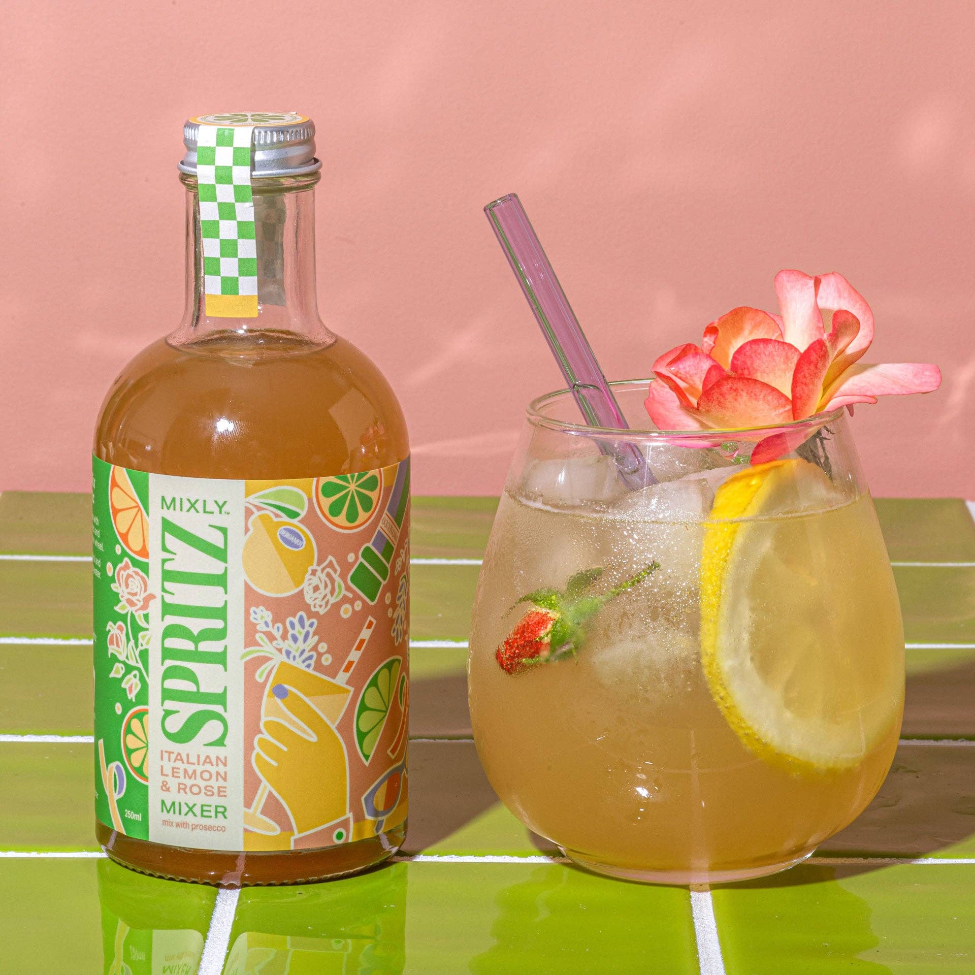 Mixly - Wholesale Cocktail Mix/Syrup - New! Italian Lemon & Rose Spritz Cocktail / Mocktail Mixer2