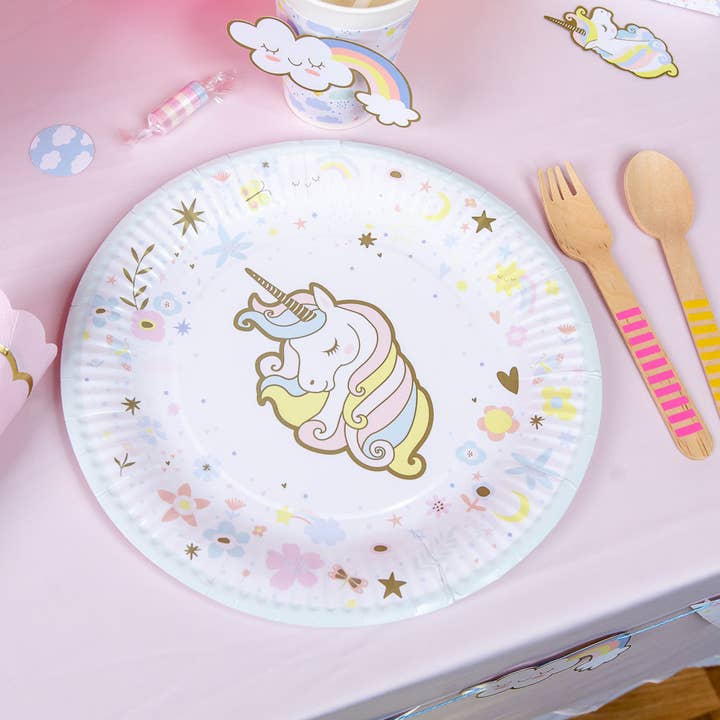Annikids - Wholesale Disposable Plate - 6 Unicorn Plates - Recyclable