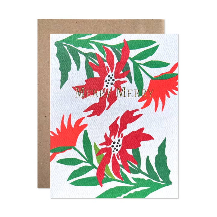 Holiday/Merry Merry Poinsettia Set di 8 per la vendita all'ingrosso da parte di Hartland Cards