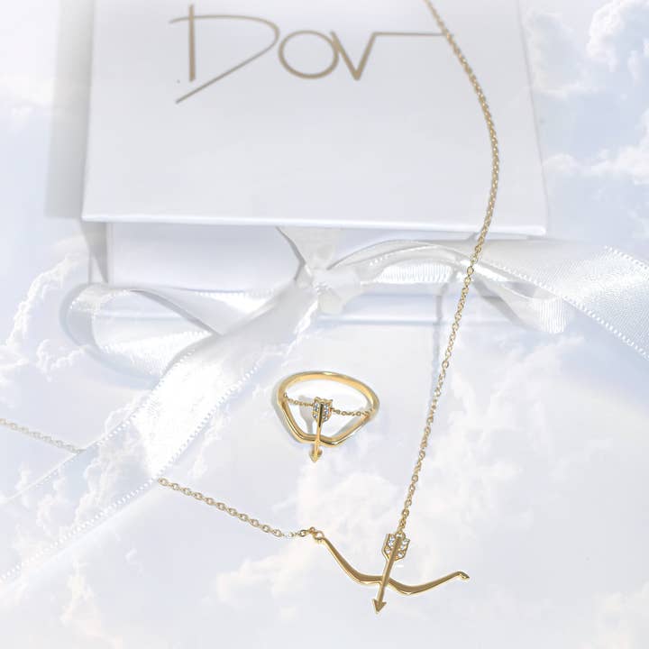 Cupid's Bow and Arrow Recycled Sterling Silver Jewelry Set for wholesale by Dov Co