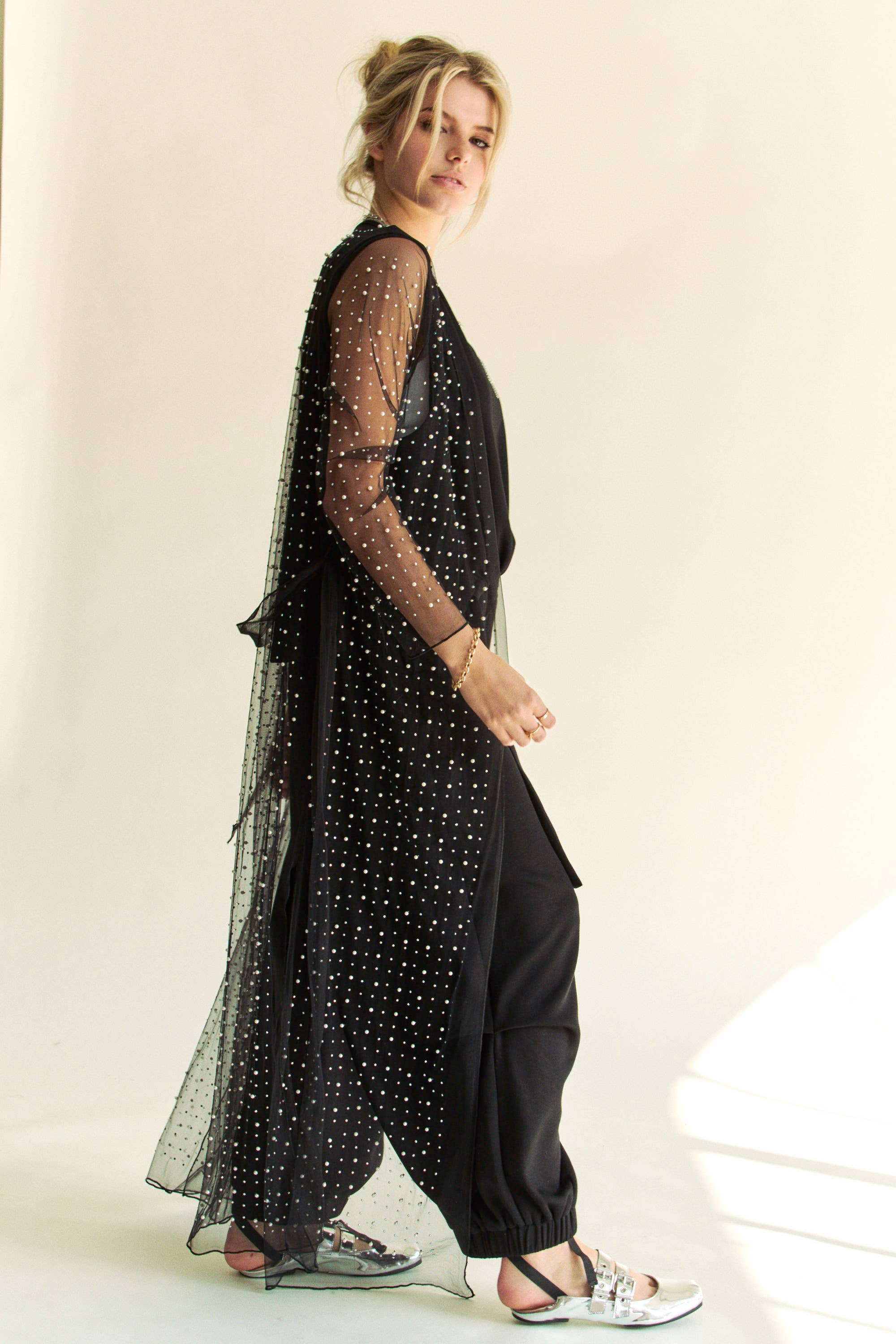 Davi & Dani – Großhandel Strickjacke – Damen – PLUS-Strickjacke mit Mesh, Perlen, Strass und offenem Vorderteil zum Binden14