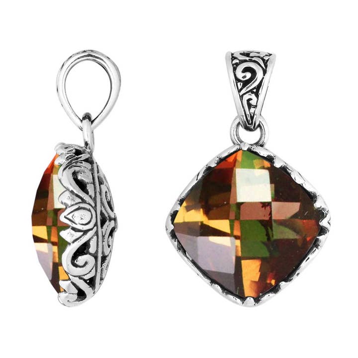 AP-6256-CT Ciondolo Elegante in Argento Sterling con Quarzo Citrino a Cuscino per Acquirenti all'Ingrosso per la vendita all'ingrosso da parte di Bali Designs