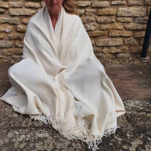 Handmade Meditation Shawl or Meditation Blanket, Wool Shawl