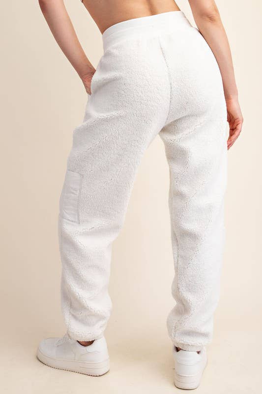 Sunday Morning - Wholesale Lounge Sweatpants/Joggers - Women's - P236337 RELAXED FIT MICRO SHERPA CARGO SWEATPANTS8