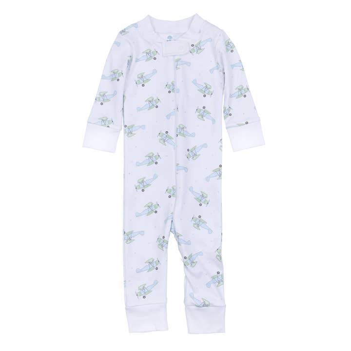 Take Flight Zip Pajamas for wholesale by Magnolia Baby