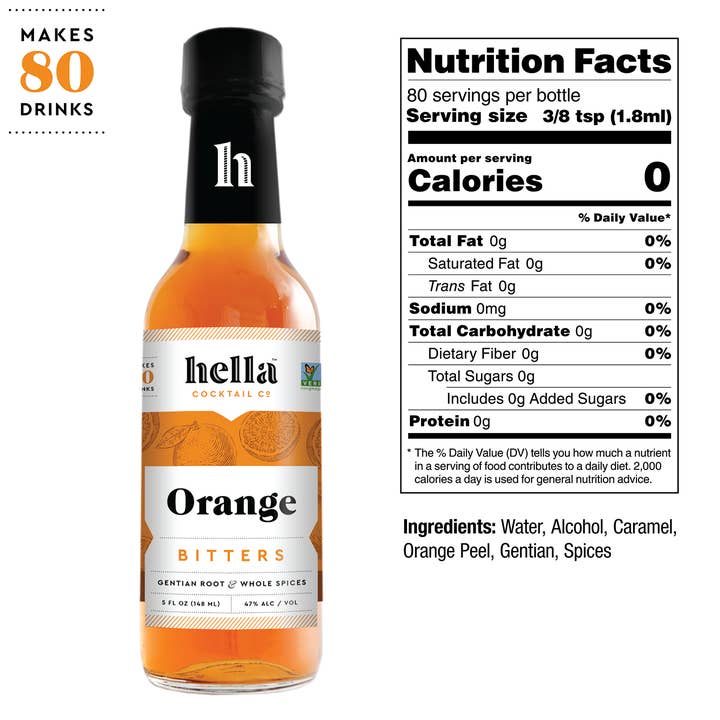 Hella Cocktail Co. - Wholesale Bitters - Cocktail Bitters: Orange, 5oz (Certified Non-GMO)2