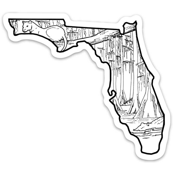 Autocollant État de Floride pour la vente par Corvidae drawings & designs