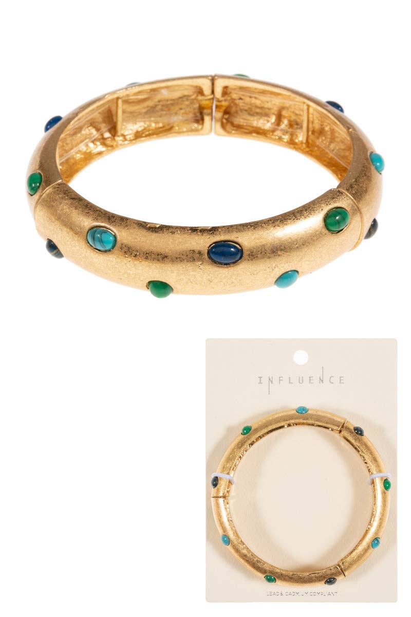 Designature New York – Engroshandel Armbånd – Vintage harpiks faux sten armbånd strækbart0