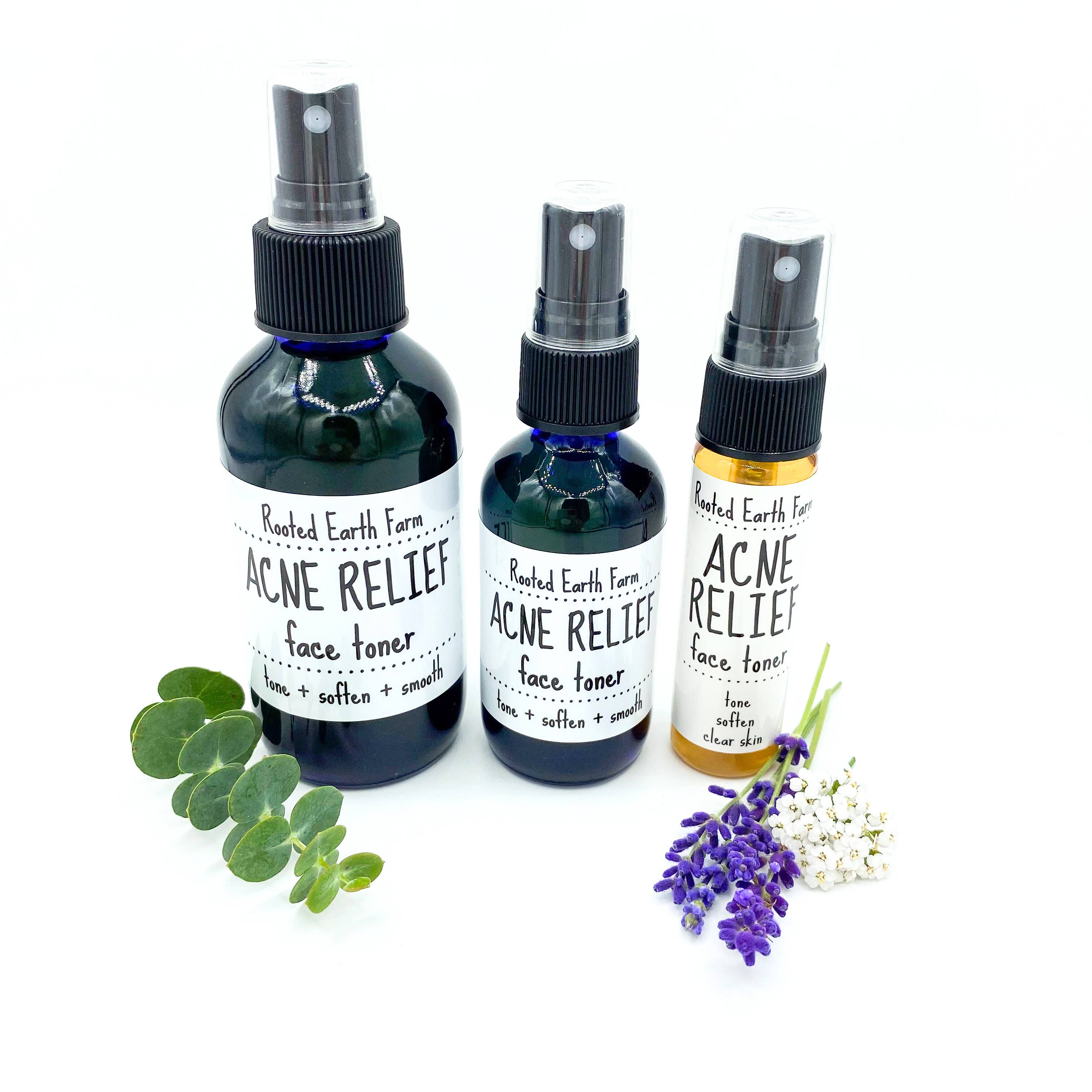 Rooted Earth Farm + Apothecary - Wholesale Facial Toner - Acne Relief Face Toner - 3 Size Options4