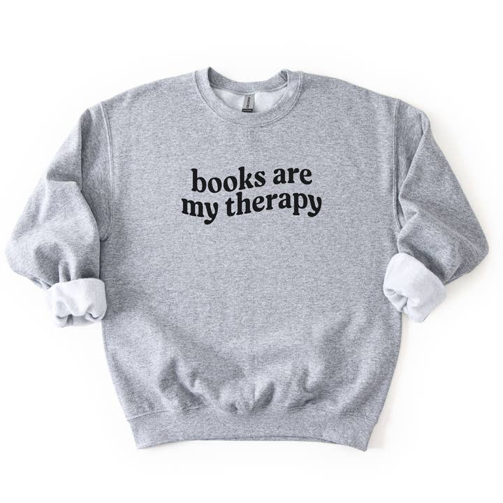 Lucy + Company - Wholesale Graphic Sweatshirt - Women's - Books are my Therapy Sweatshirt4
