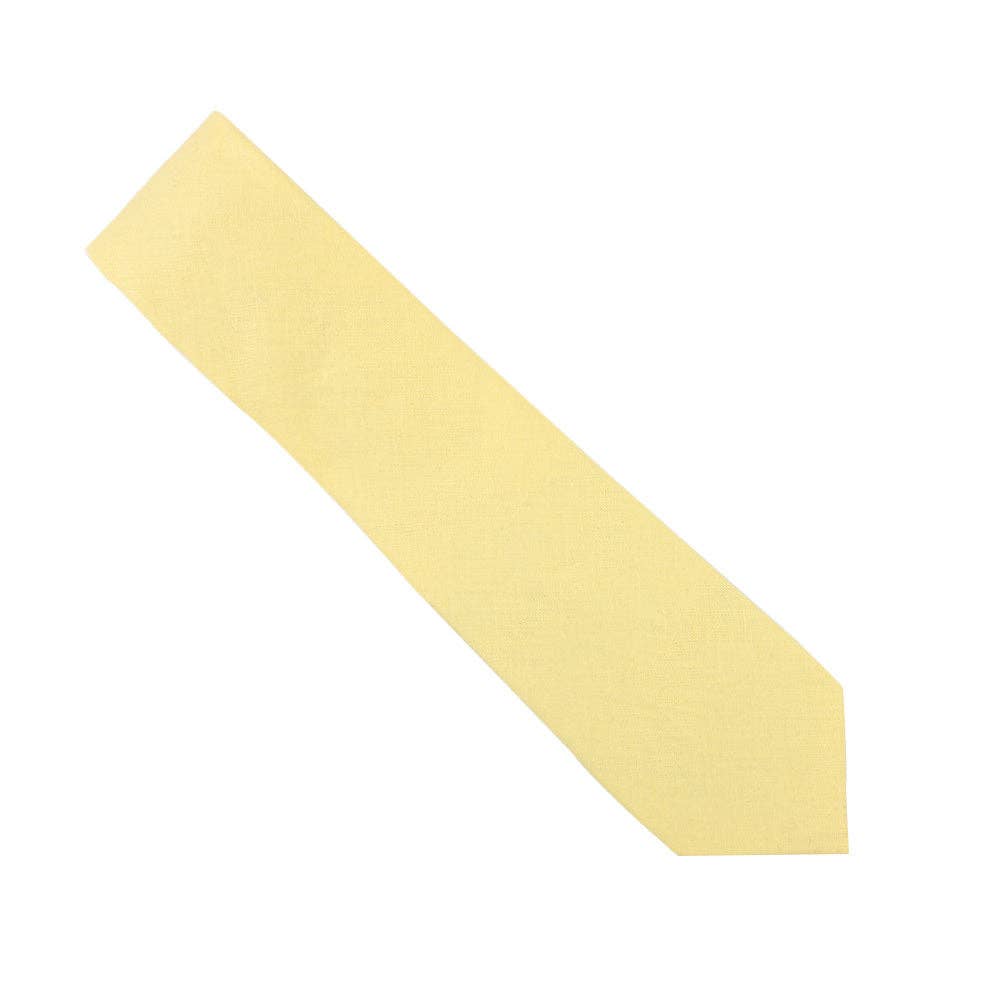 AusCufflinks - Wholesale Necktie – Men’s - Baby Yellow Skinny Cotton Tie