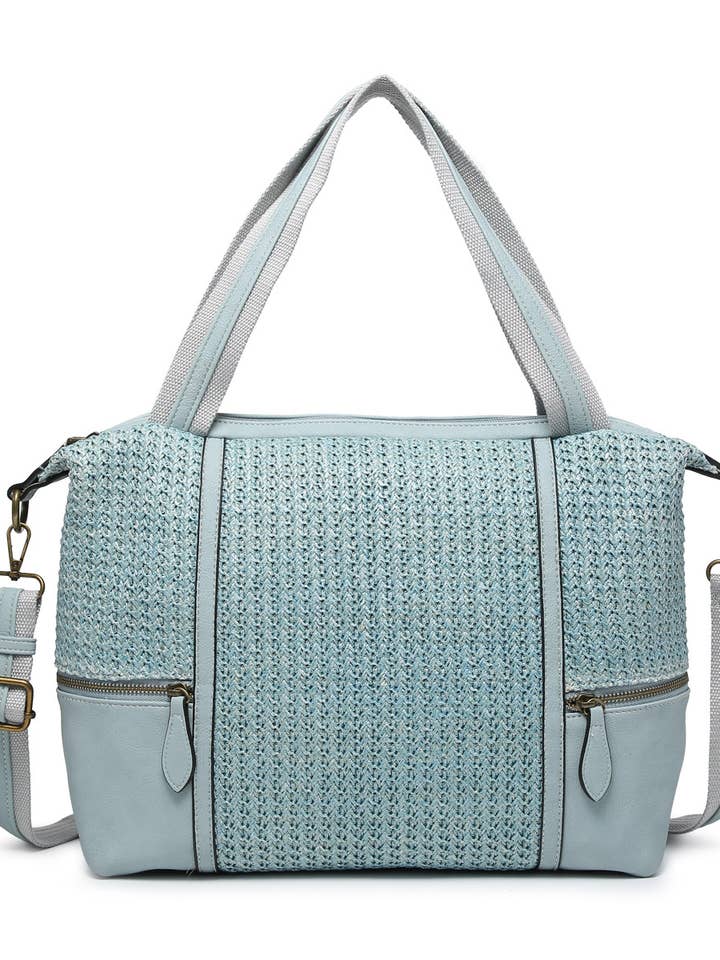 M2062 Charlie Woven Boston Satchel for wholesale by Jen & Co.