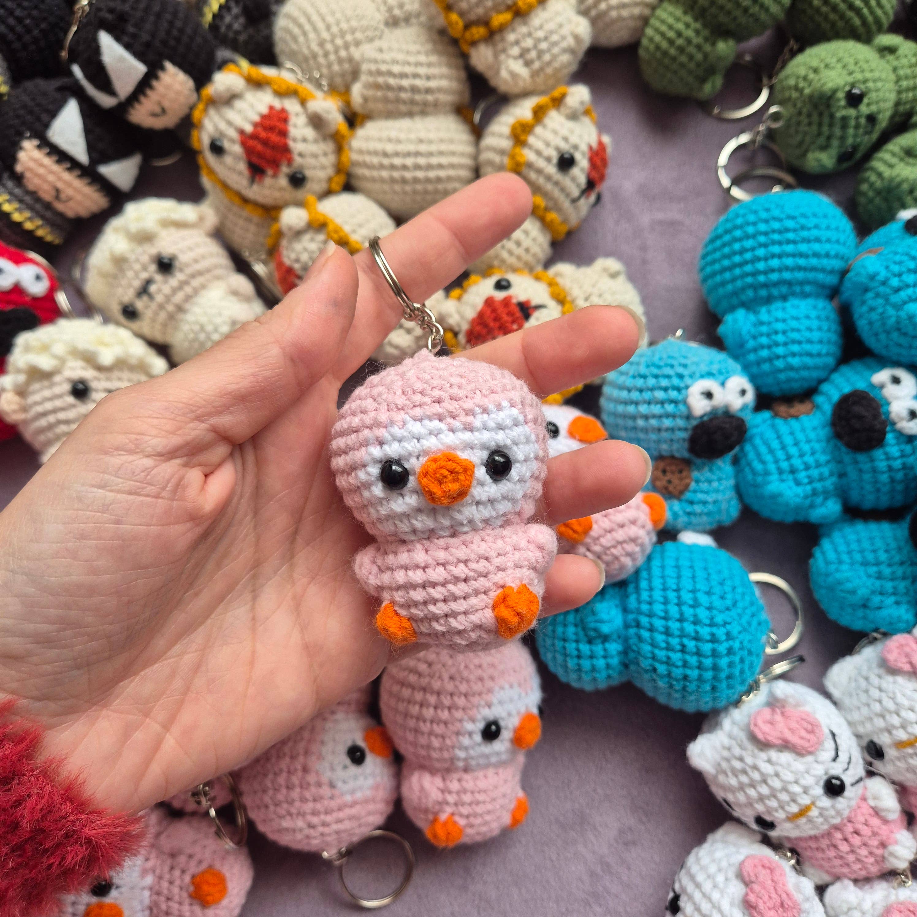 despinacrafting – Porta-chaves - Unissexo por atacado – Chaveiro Amigurumi de Crochê em tamanho de dedo, Brinquedo de Pelúcia13