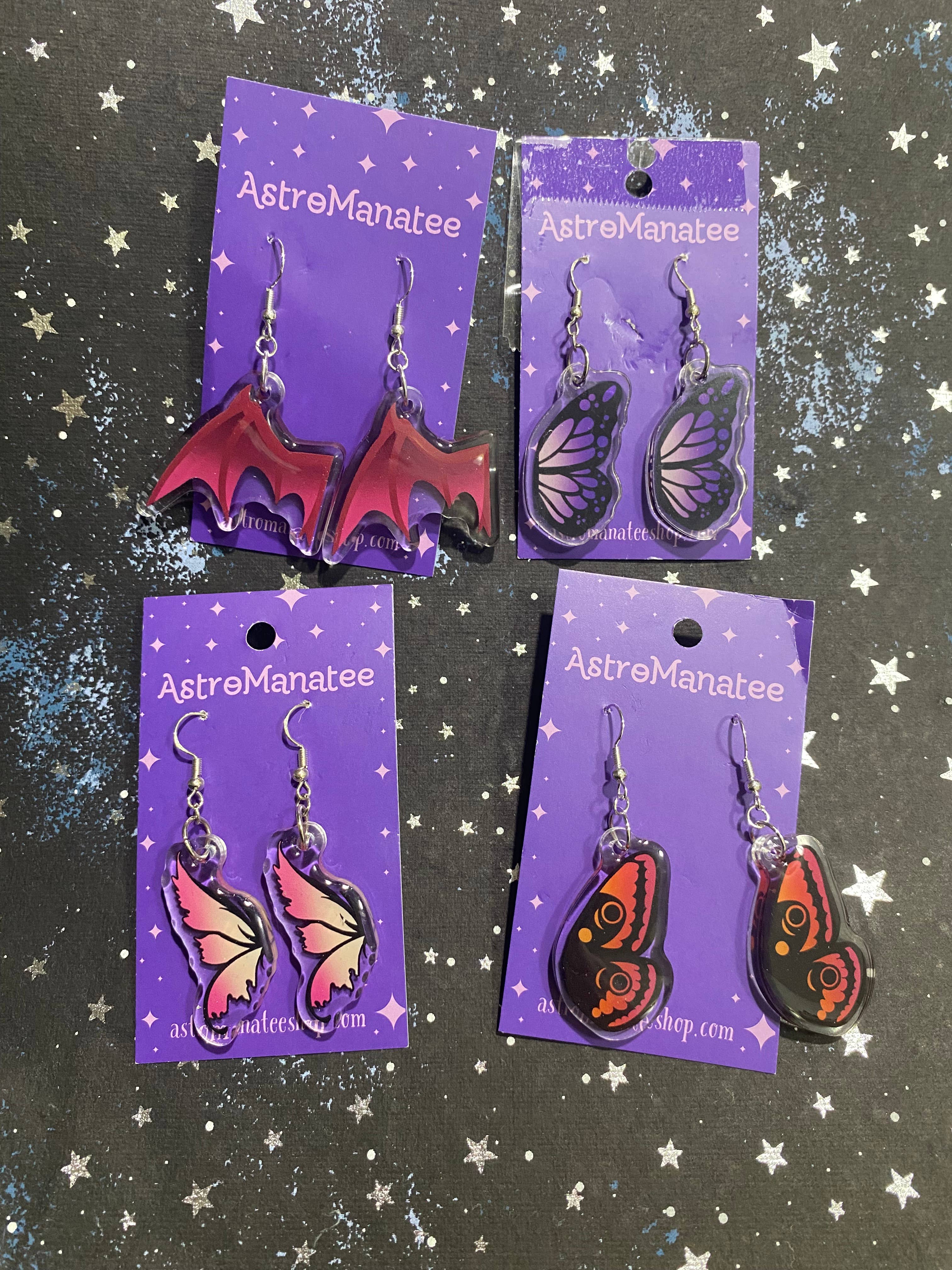 AstroManatee Shop - Venta al por mayor Pendientes colgantes - Pendientes de mariposa//disfraz de ren faire//cottagecore2