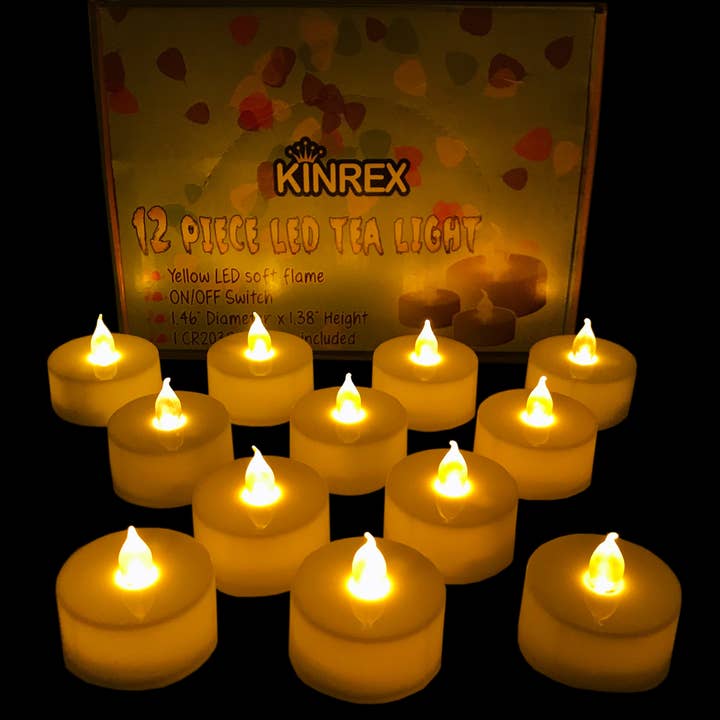 KINREX - Vendita all'ingrosso Candela senza fiamma - Candele Tealight senza fiamma - Candele votive a led