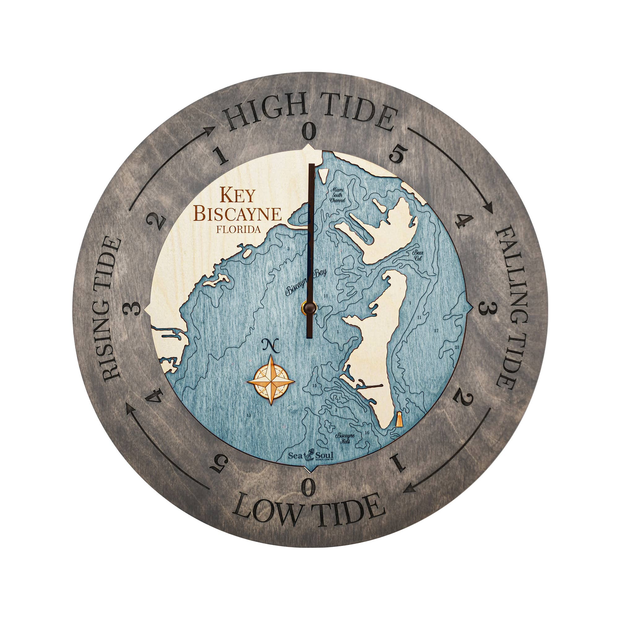 Sea & Soul Nautical Chart Art - Wholesale Wall Clock - Florida East Coast Nautical Chart Tide Clock-Many Locations102