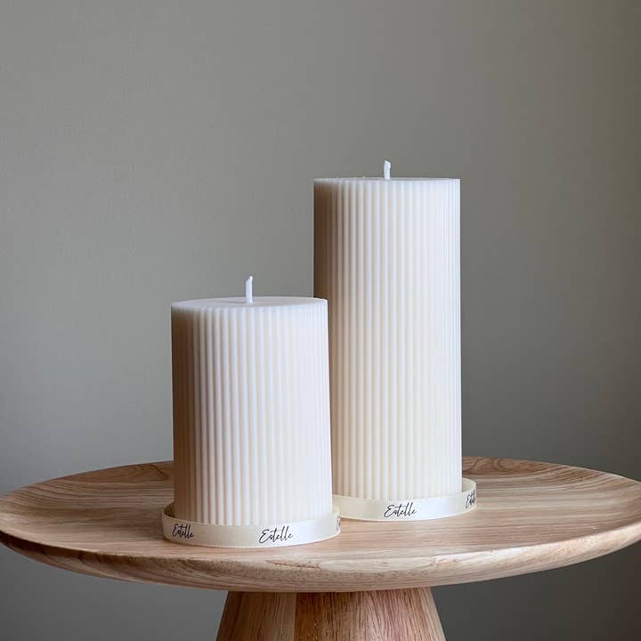 Estelle Studio - Wholesale Pillar Candle - Ribbed Pillar Candle Set7
