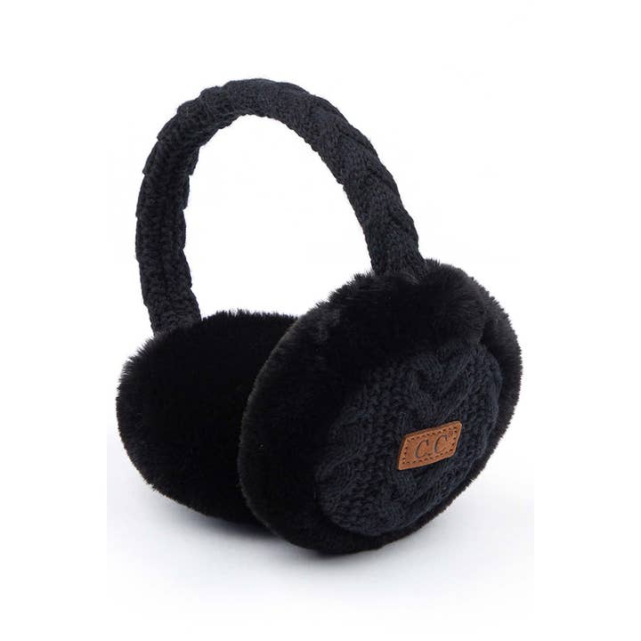 Hana - Wholesale Earwarmers/Ear Muffs - Women's - C.C Cable Knit Fur Earmuff Ear Warmer