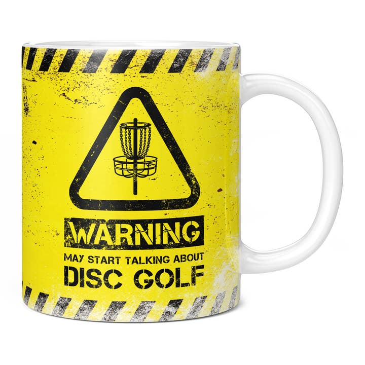 Disc Golf Mug - Warning May Start Talking About Disc Golf for wholesale by Mug Monster