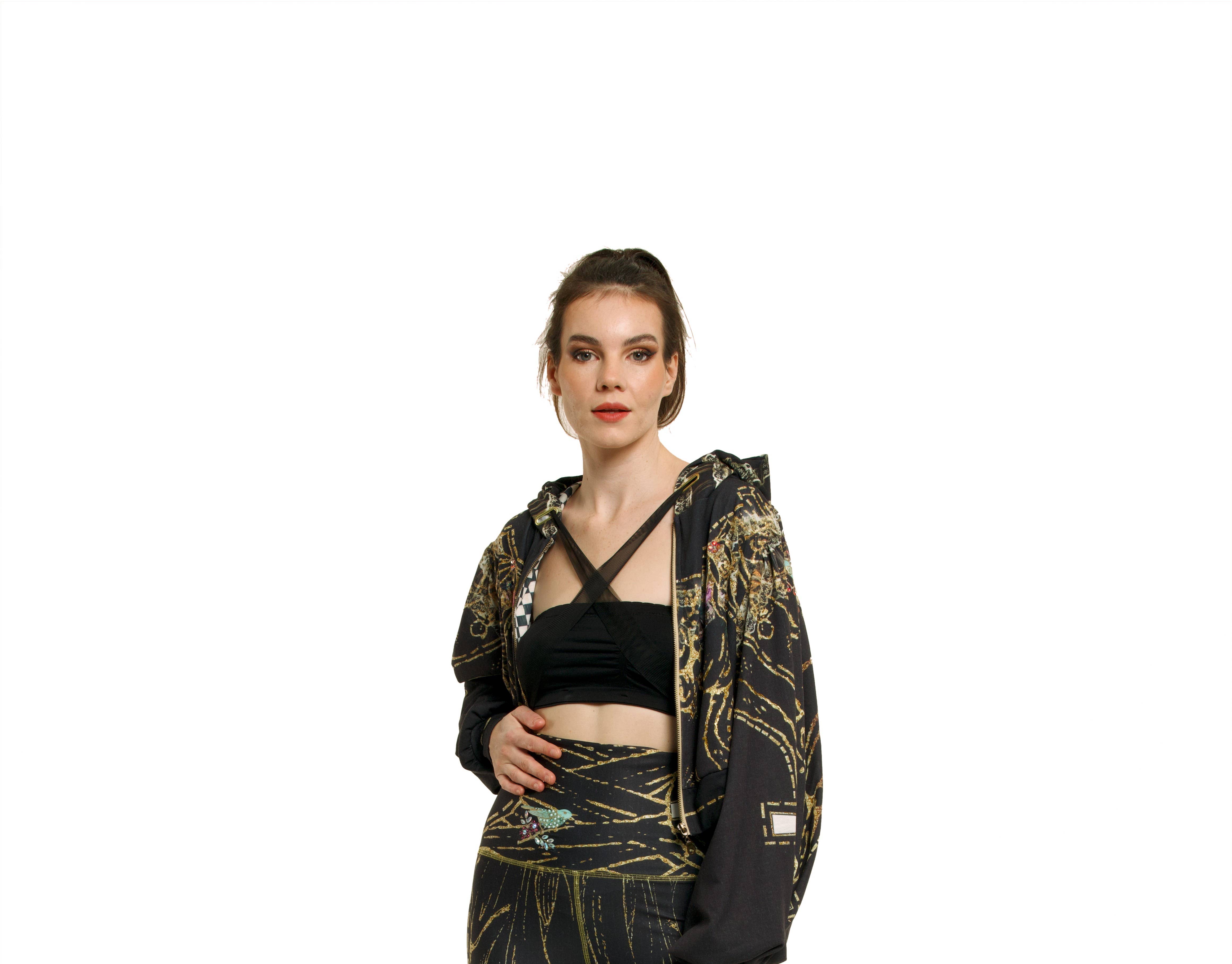 Multi color Black Hoodie Puff - Paper Dolls for wholesale on Faire6