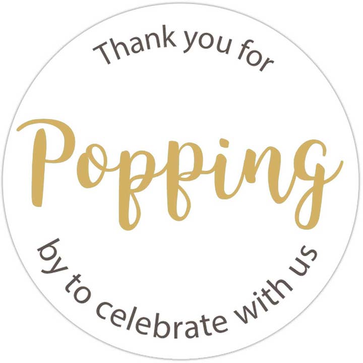 1.9" stickers for DIY popcorn wedding favors for wholesale by Digitaldoodlebug