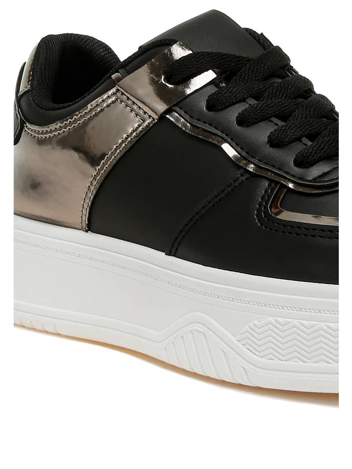 Rag Company - Vente Baskets tendance – femme - Espadrilles à plateforme à panneaux métalliques Scouts1