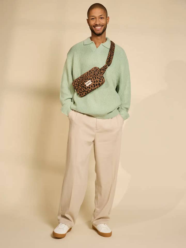 Harry Cinnamon Leopard Fanny Pack for wholesale by Hindbag