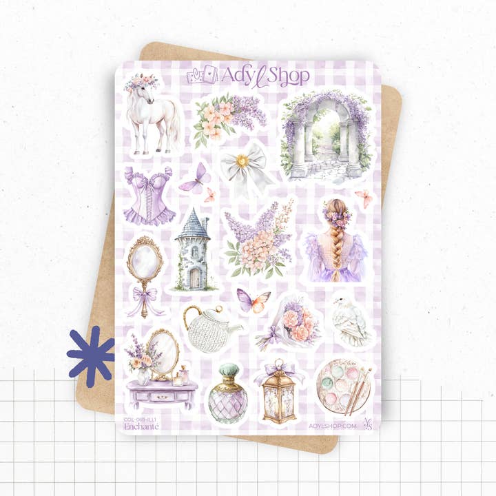 Klistermärkesark "Enchanté" - sagor, vår för wholesale av AdyLShop