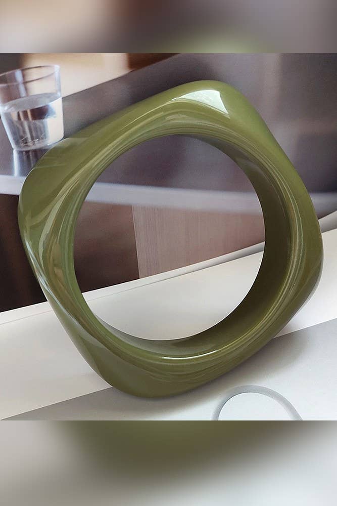 UNISHE – Pulseira por atacado – Pulseira Acrílica Mármore Âmbar ZK17573