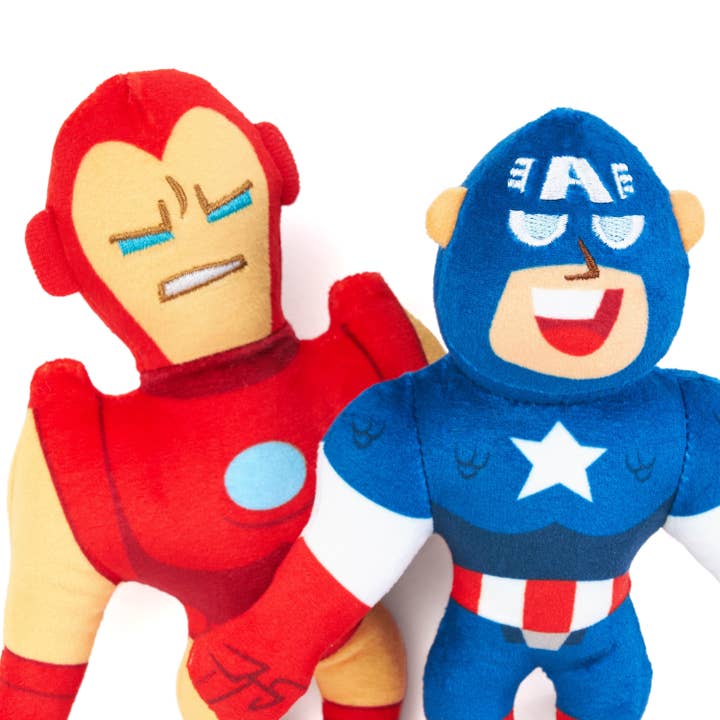 ZippyPaws - Wholesale Pet Plush Toy - Dog - Marvel Plush 2-Pack - Captain America & Iron Man -U.S. Only