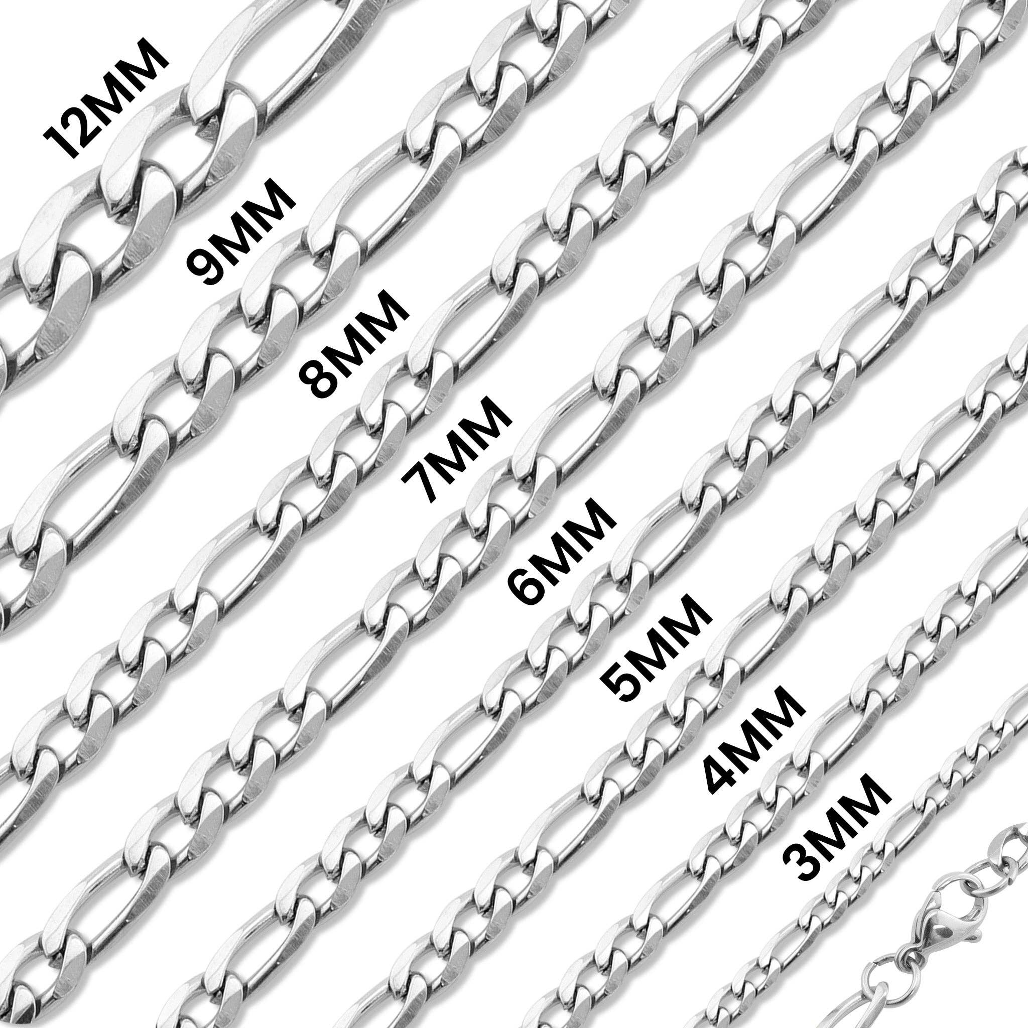 WJW - Wholesale Link & Chain Necklace - Stainless Steel Figaro Chain Necklace5