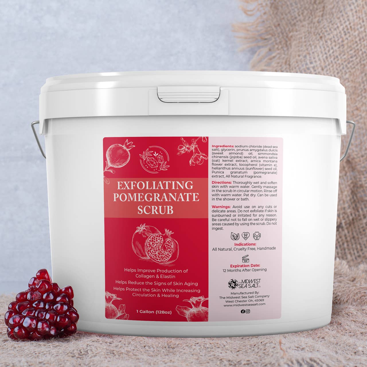 The Midwest Sea Salt Company – Großhandel Körperpeeling – Peeling-Körperpeeling mit Granatapfel - 128 oz2