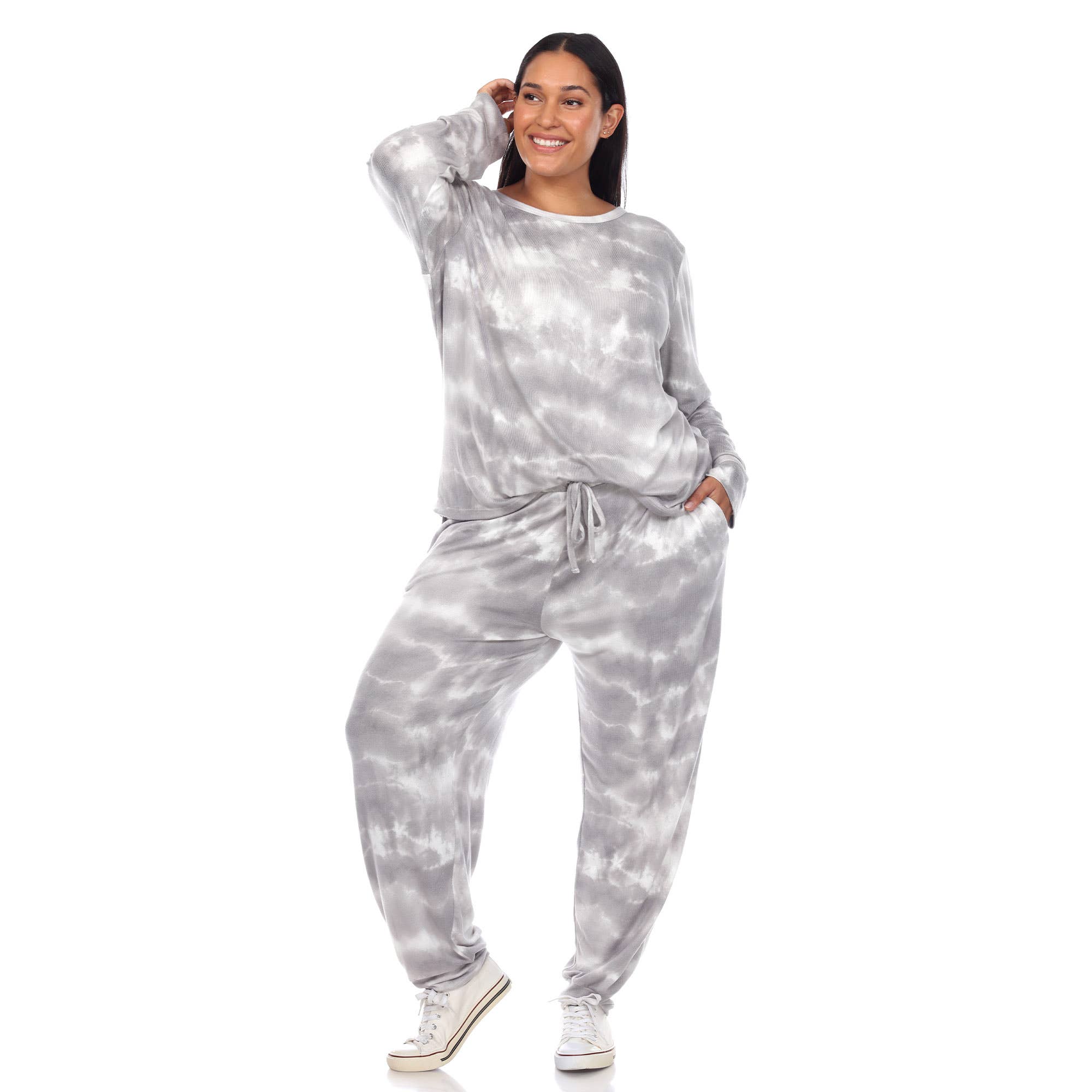 WHITE MARK - Vendita all'ingrosso Completo loungewear - Donna - Set da salotto tie-dye 2 pezzi taglie forti - NUOVI COLORI9