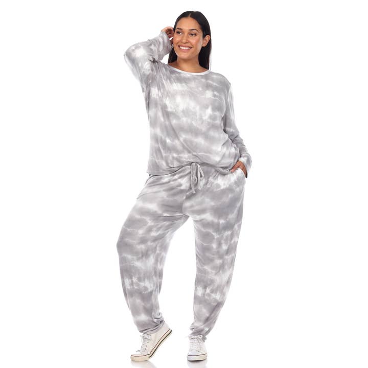 WHITE MARK - Vendita all'ingrosso Completo loungewear - Donna - Set da salotto tie-dye 2 pezzi taglie forti - NUOVI COLORI9
