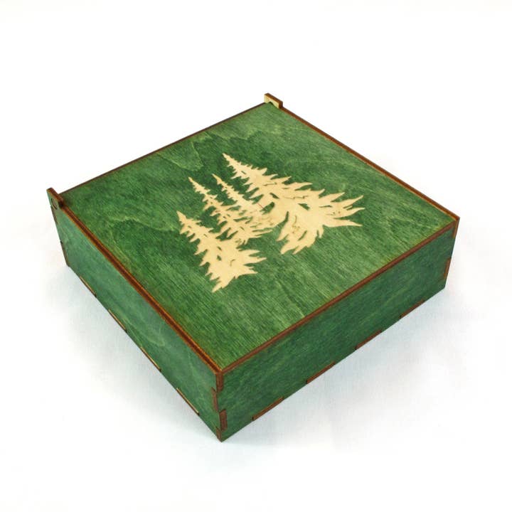 Square Gift Box - Green for wholesale by Made and Assembled