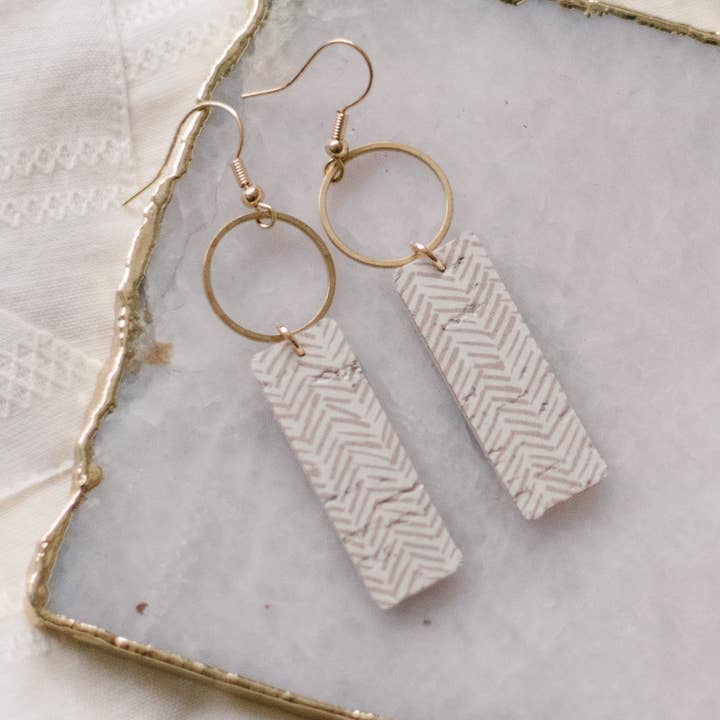 Sela Designs - Wholesale Dangle Earrings - Soft Taupe Mia Earrings - on trend bar earrings2