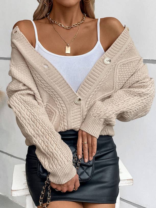 Cable Knit Cardigan for wholesale by Miss Sparkling