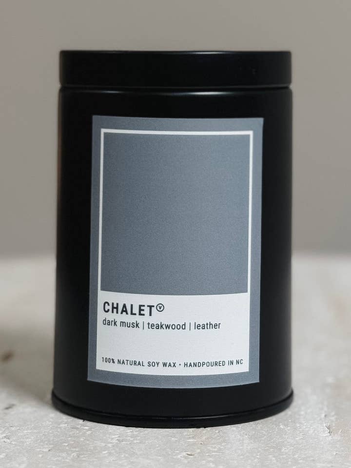 Gallery 7 oz Candle Tin | Chalet for wholesale by Vessel Candle Studio